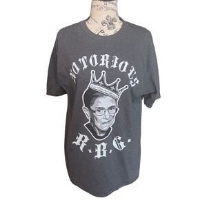 Women’s Notorious RBG Ruth Bader Ginsburg Grey Short Sleeve T Size Large